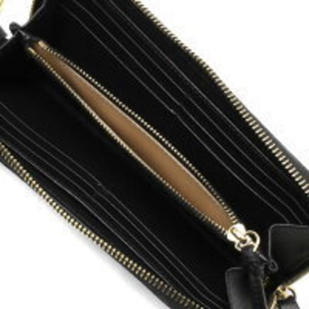 Chloe Zipper Alphabet Long Wallet Black Round